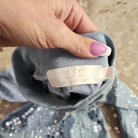 Elegant Blue Long Sleeve Top - Picture 3 of 6